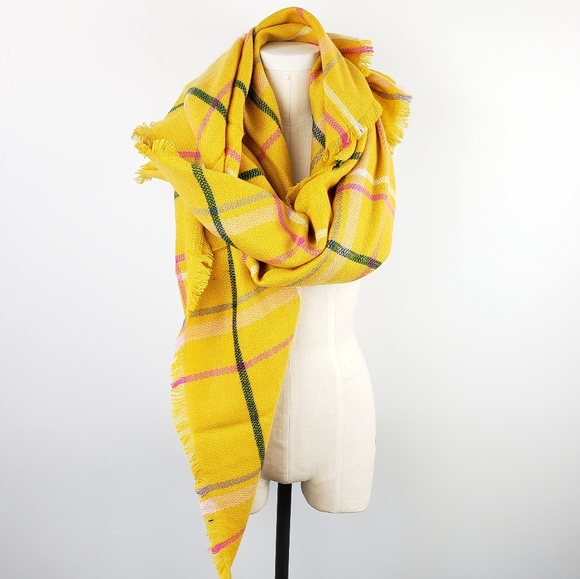 a new day Accessories - ❗5/$25 SALE❗Marigold Plaid Blanket Scarf